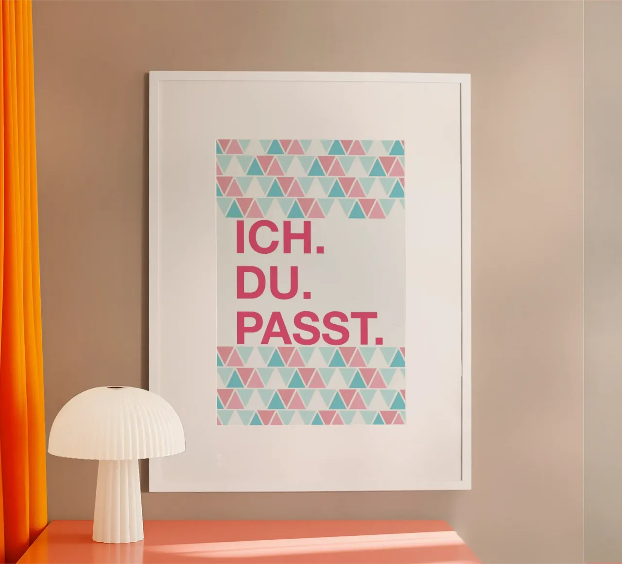 Ich Du Passt poster con telaio in legno da UN-TYPISCH
