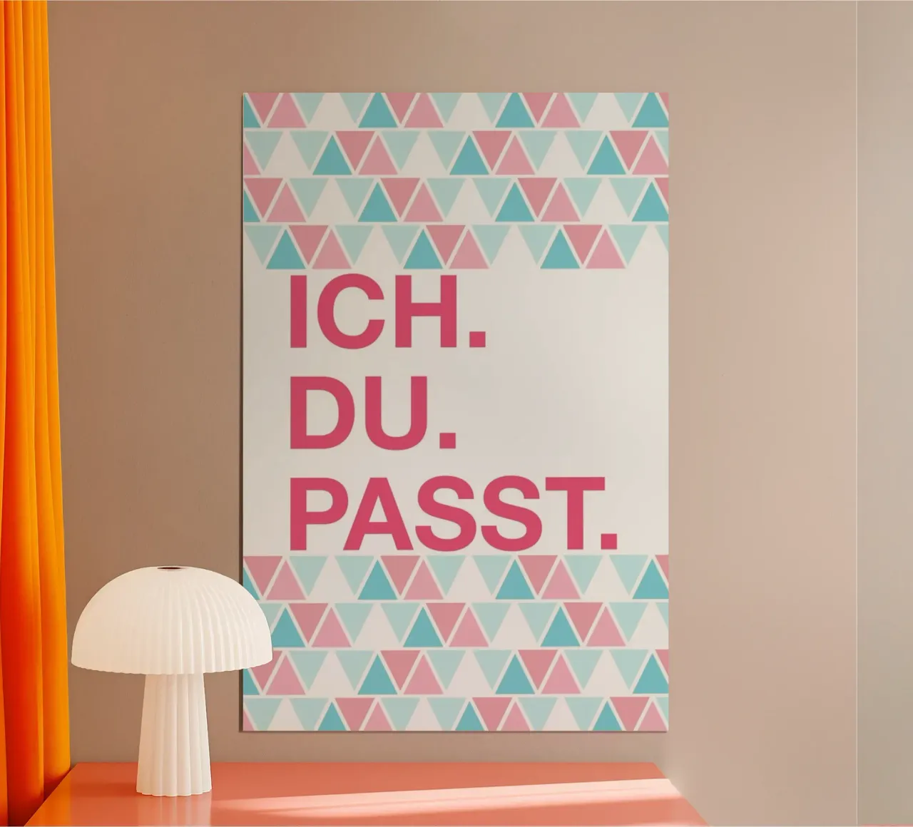 Ich Du Passt poster con telaio in legno da UN-TYPISCH