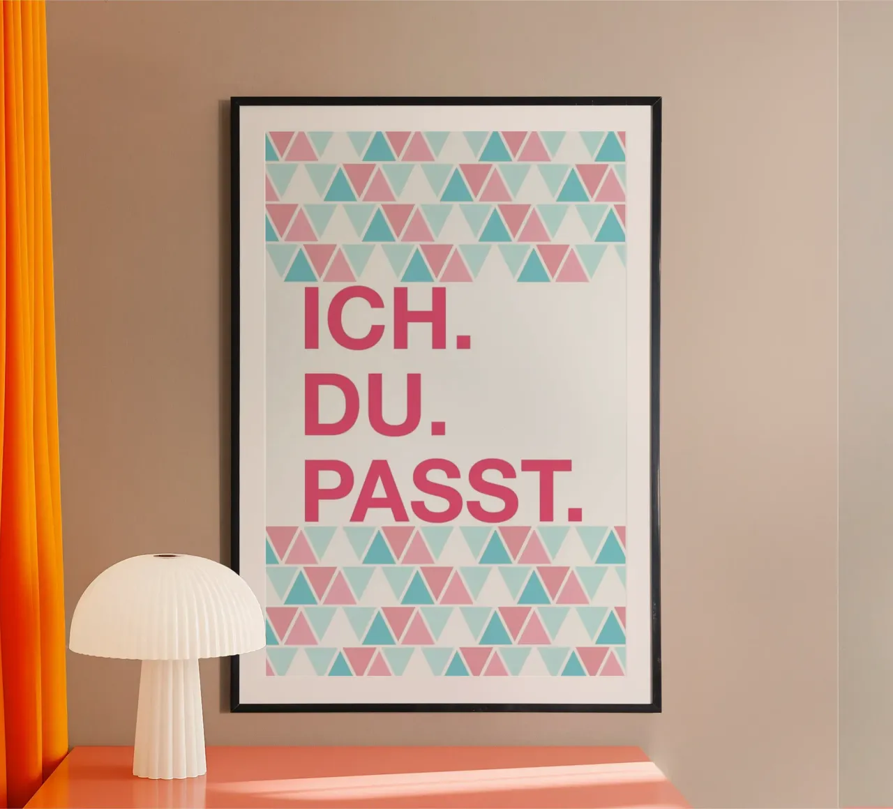 Ich Du Passt poster con telaio in legno da UN-TYPISCH