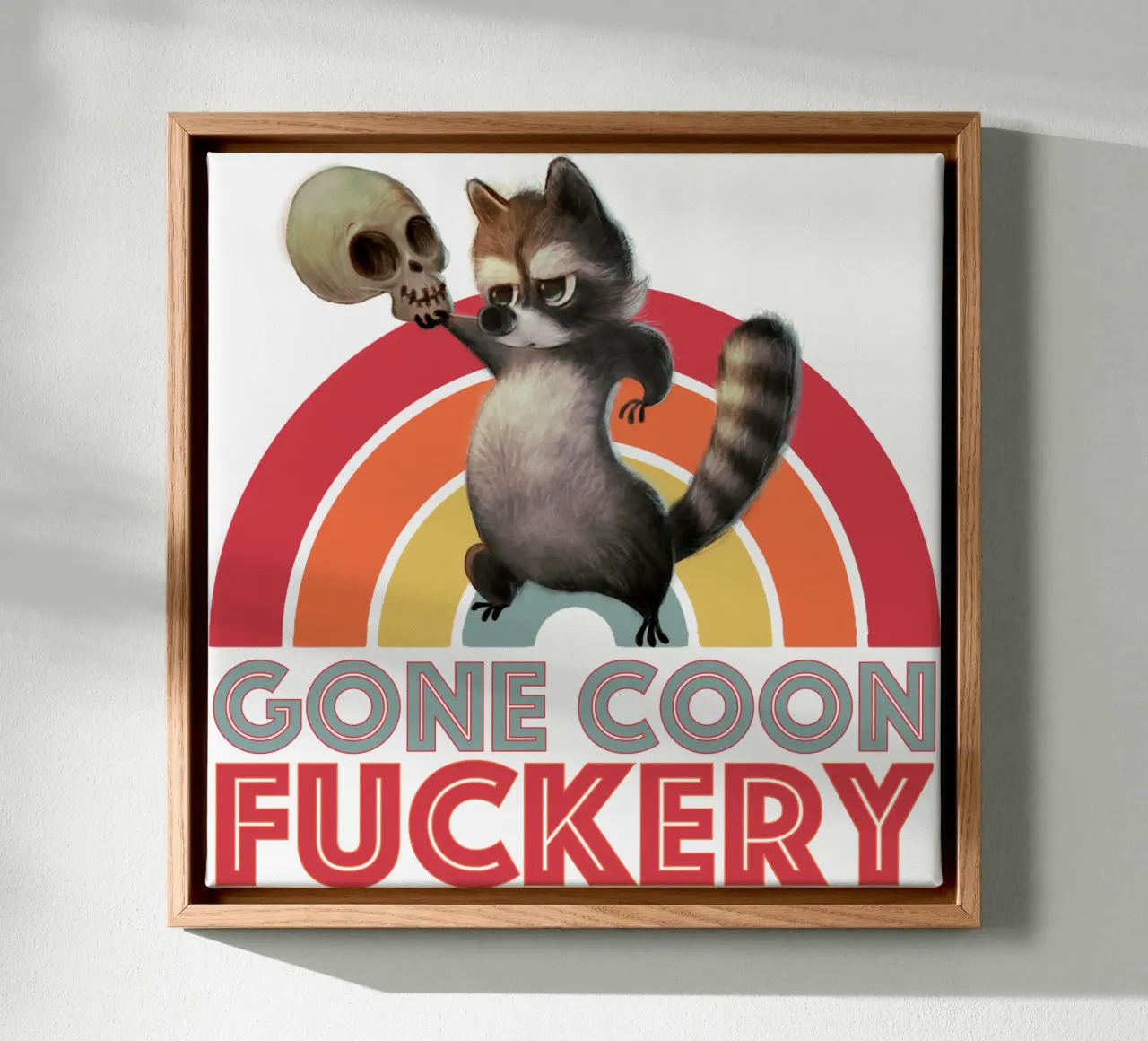 Gone Coon Retro tela con Cornice a cassetta da Cute'n'Rude