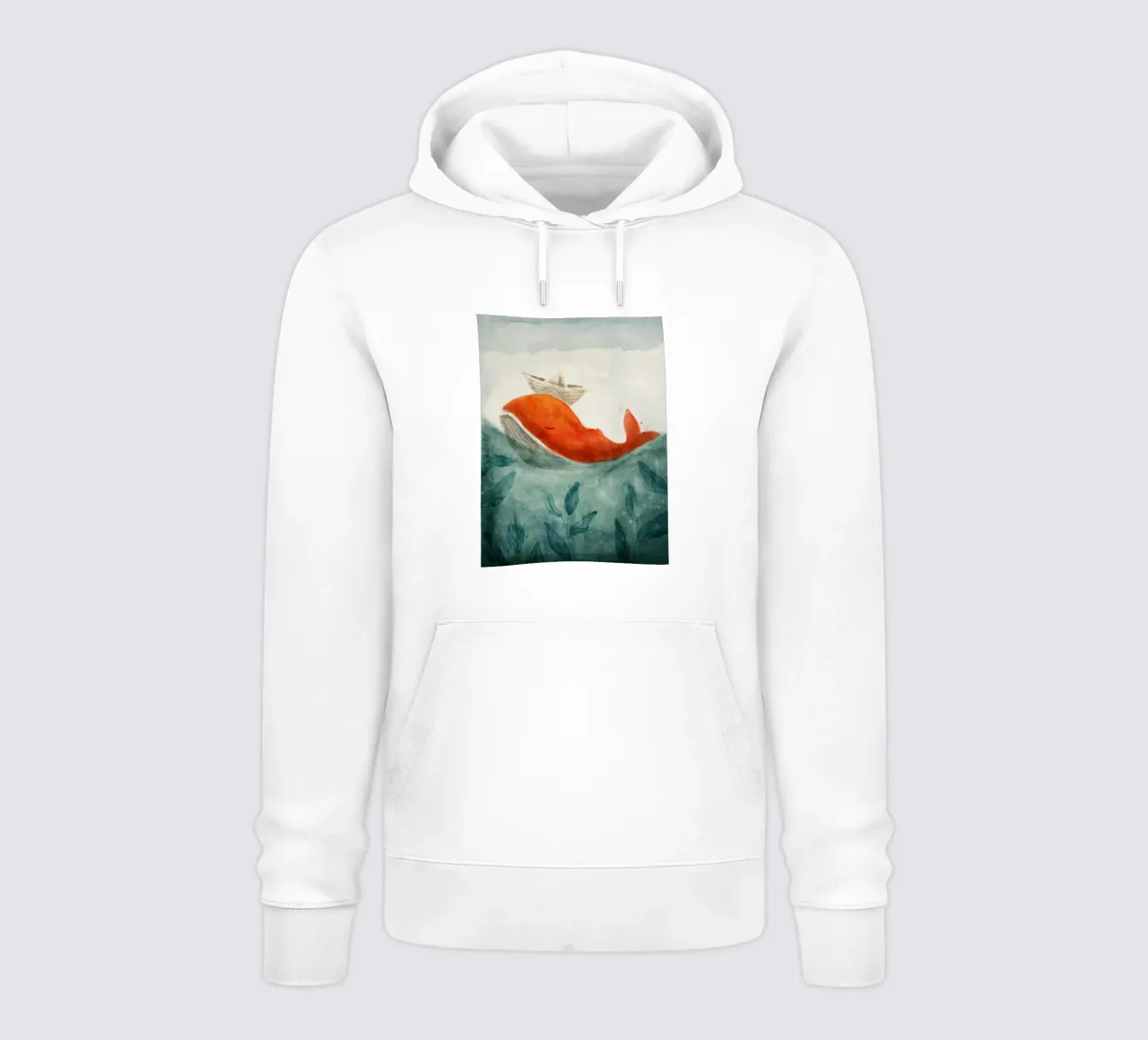 Red Whale hoodie by Indigo Rain