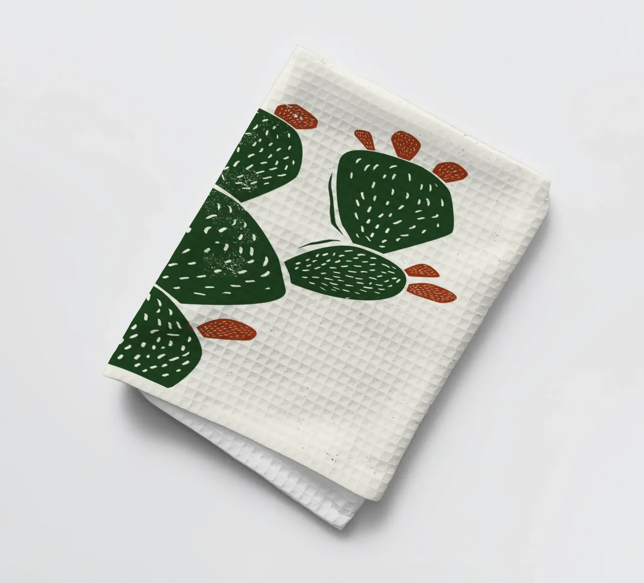 Cactus in stile linoleografico canovaccio da cucina da Indigo Rain
