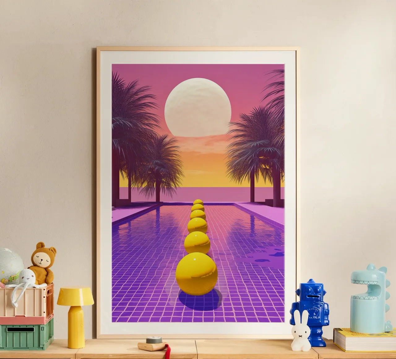 Illusione della piscina 03 poster con telaio in alluminio da Malou-Studio