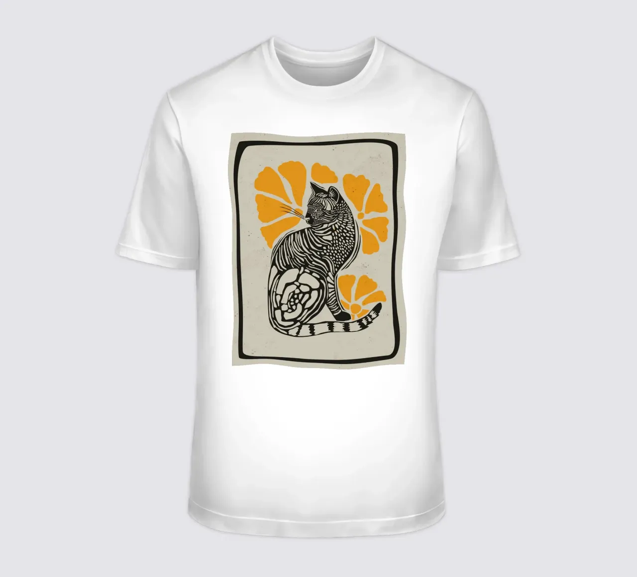 Gatto con fiori t-shirt da Indigo Rain