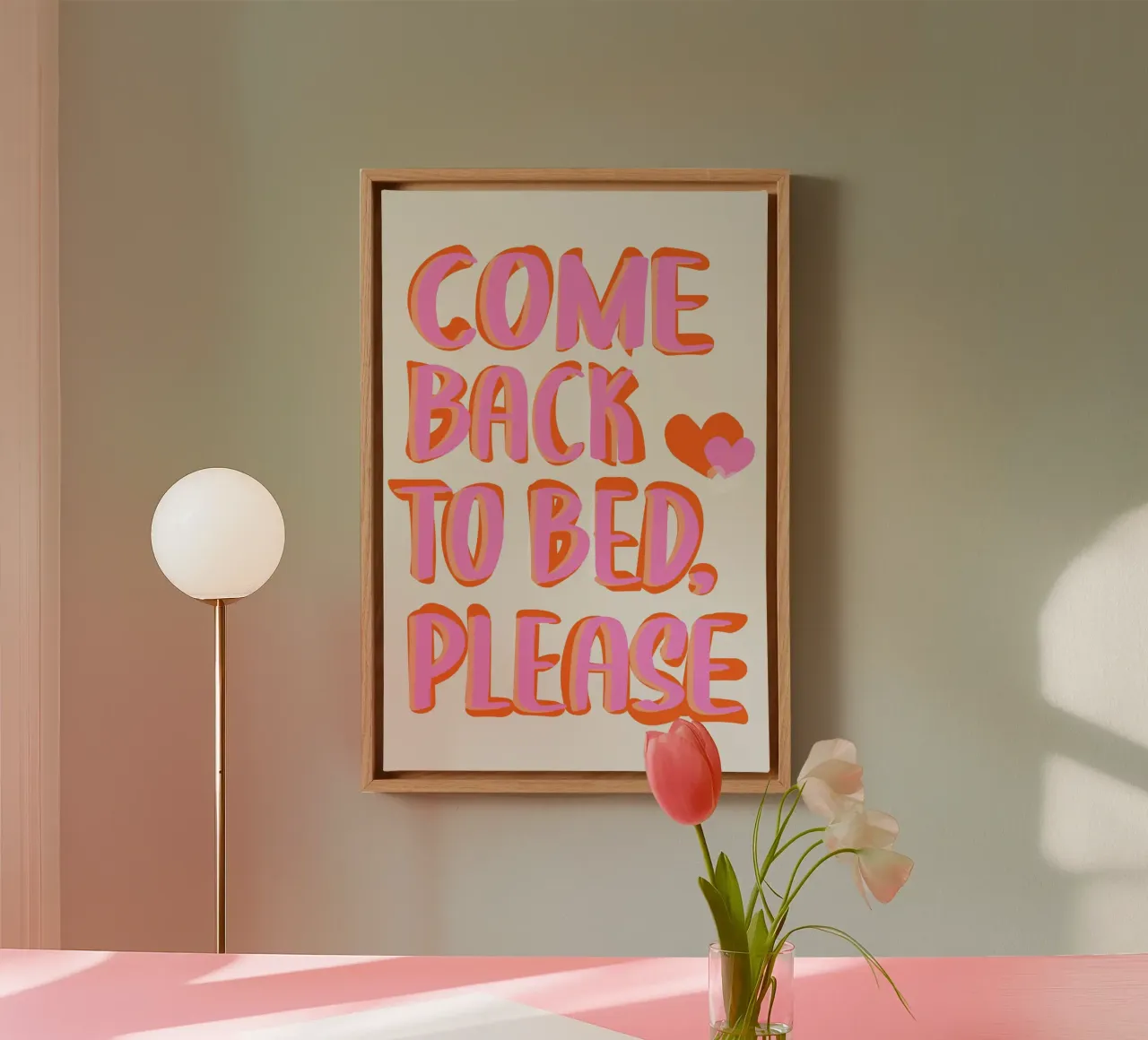 Komm zurück ins Bett, bitte Leinwand von Malou-Studio