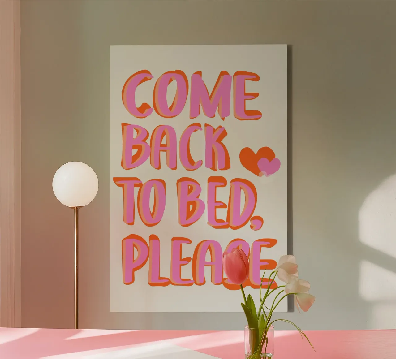 Komm zurück ins Bett, bitte Leinwand von Malou-Studio