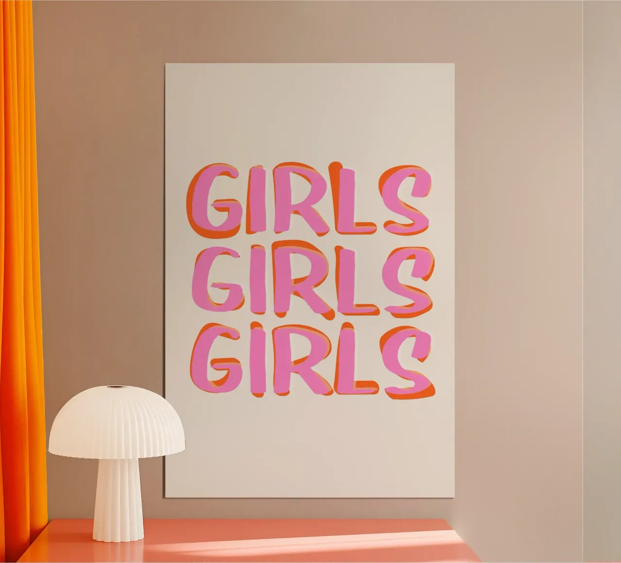 Girls Girls Girls Poster mit Aluminium Rahmen von Malou-Studio