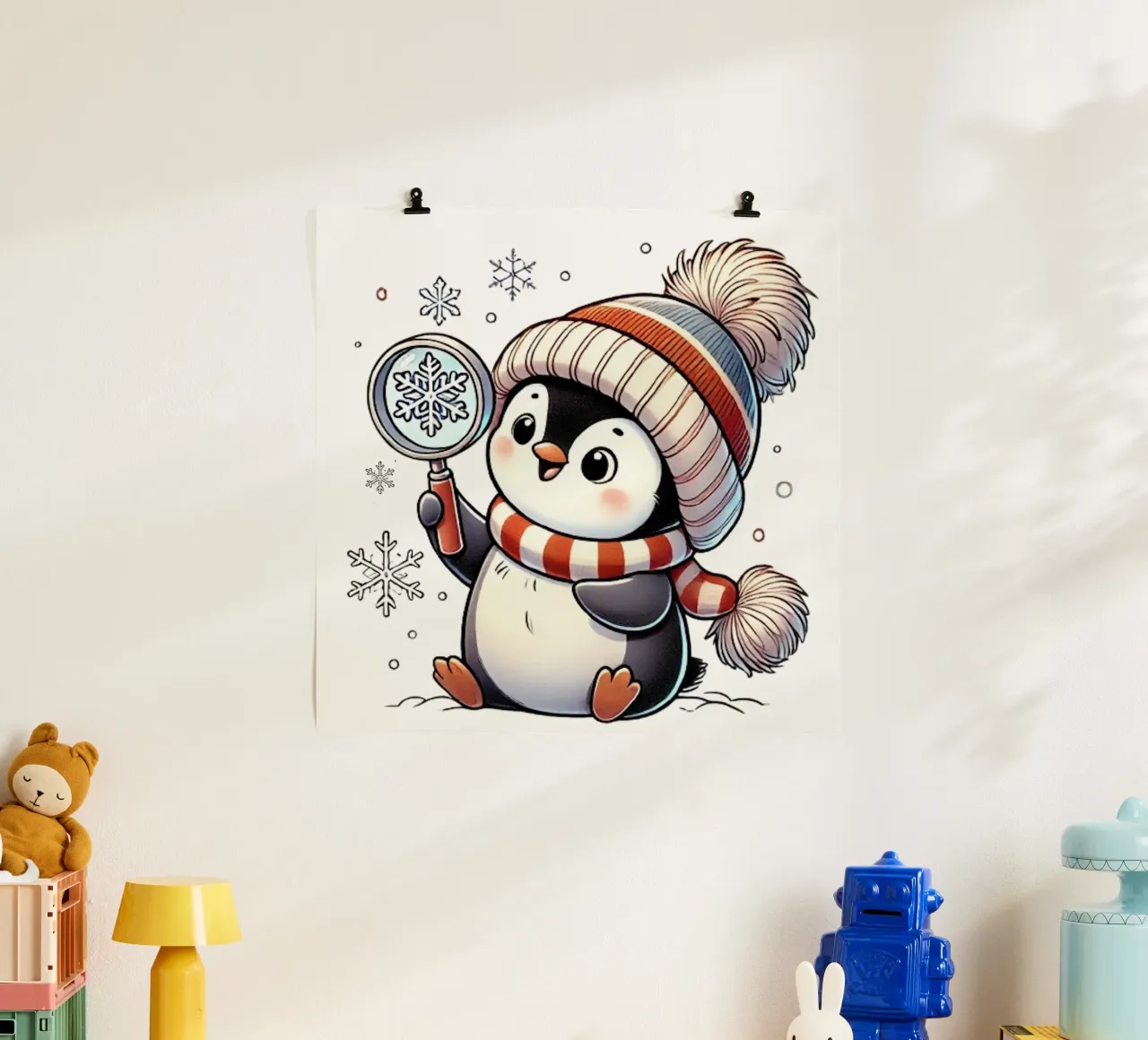 Il pinguino curioso e la magia dei fiocchi di neve poster da FluffyToons