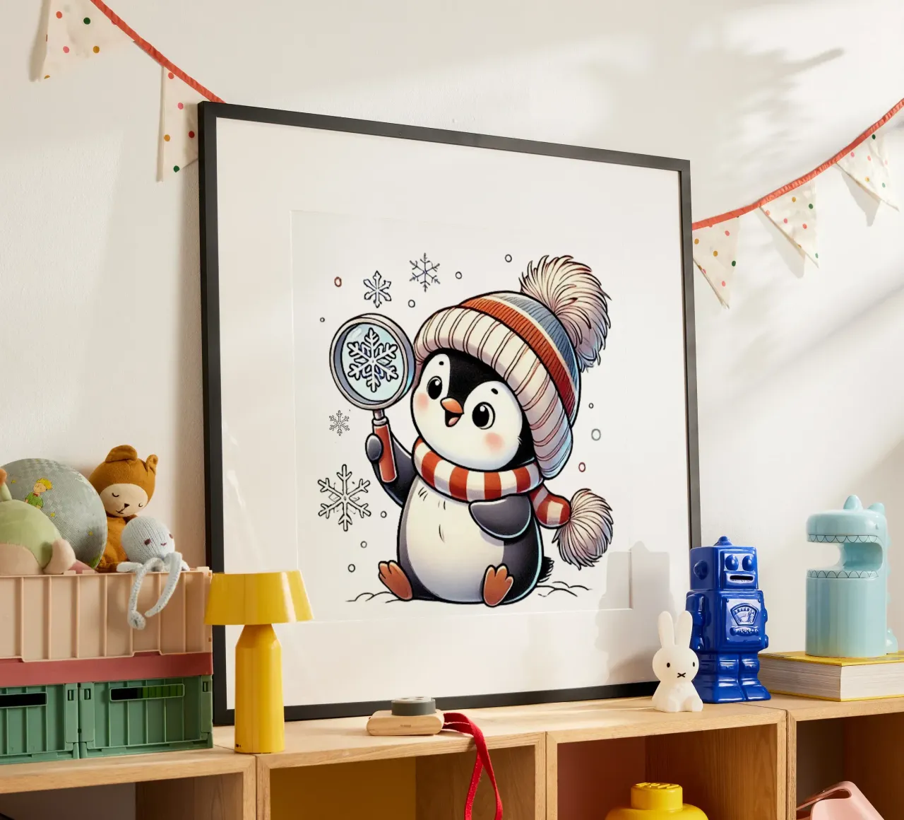 Il pinguino curioso e la magia dei fiocchi di neve poster da FluffyToons