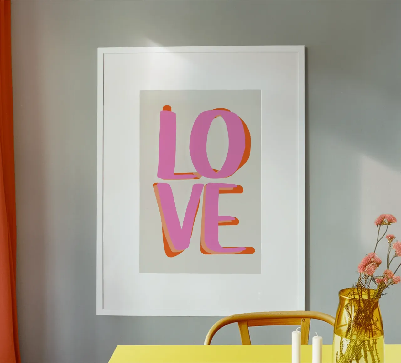 Love Letters Poster mit Aluminium Rahmen von Malou-Studio