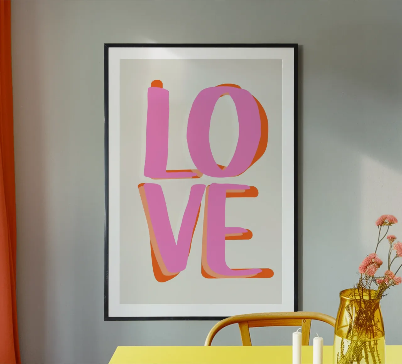 Love Letters Poster mit Aluminium Rahmen von Malou-Studio