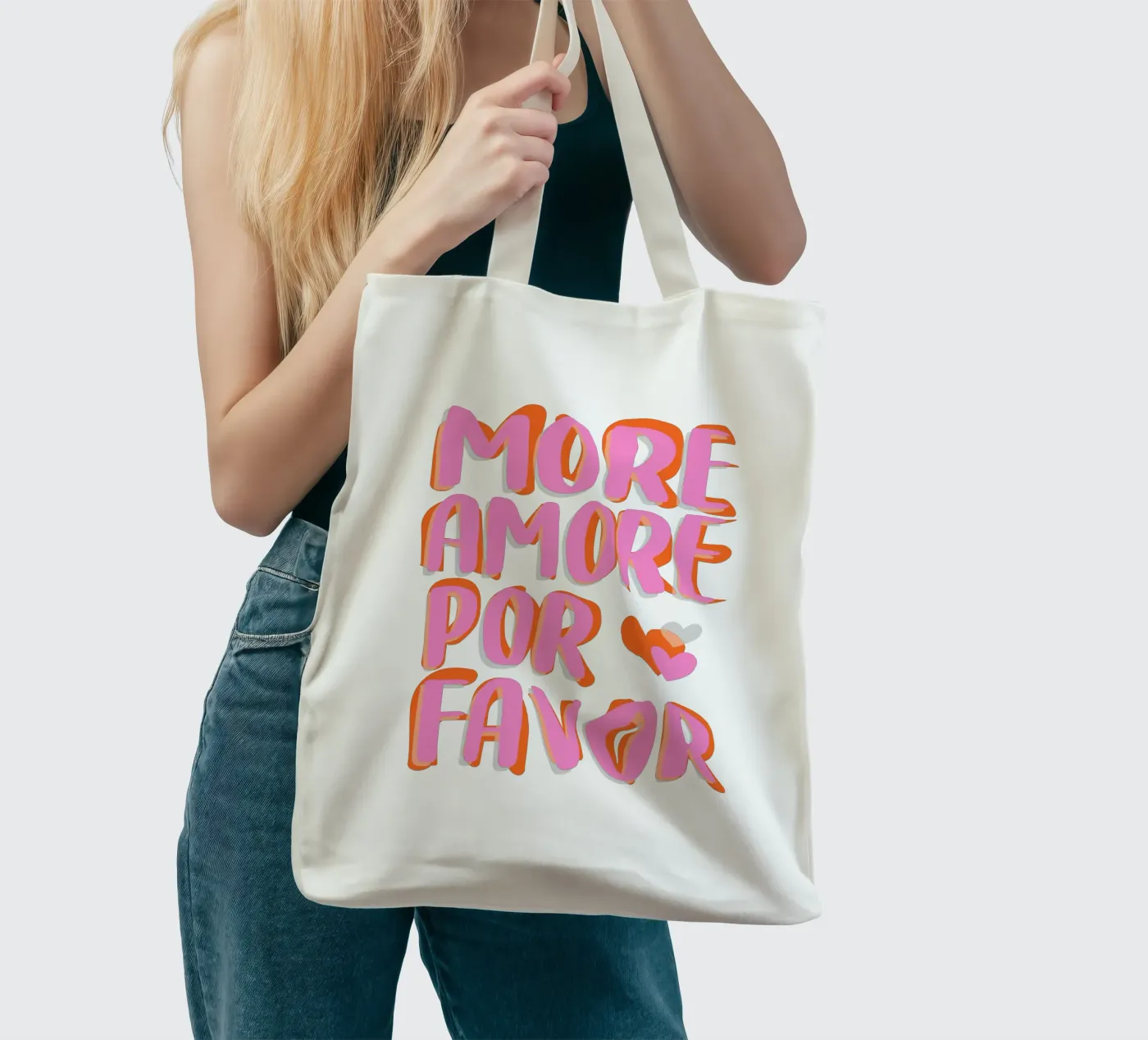 More Amore por Favore borsa in juta da Malou-Studio