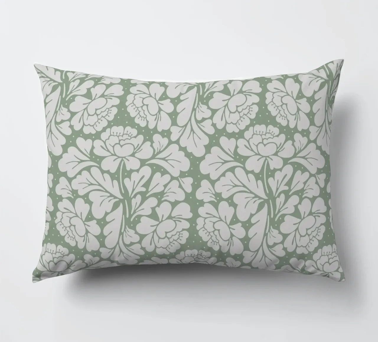 Baroque Pattern Sage Green cuscino da anisillustration