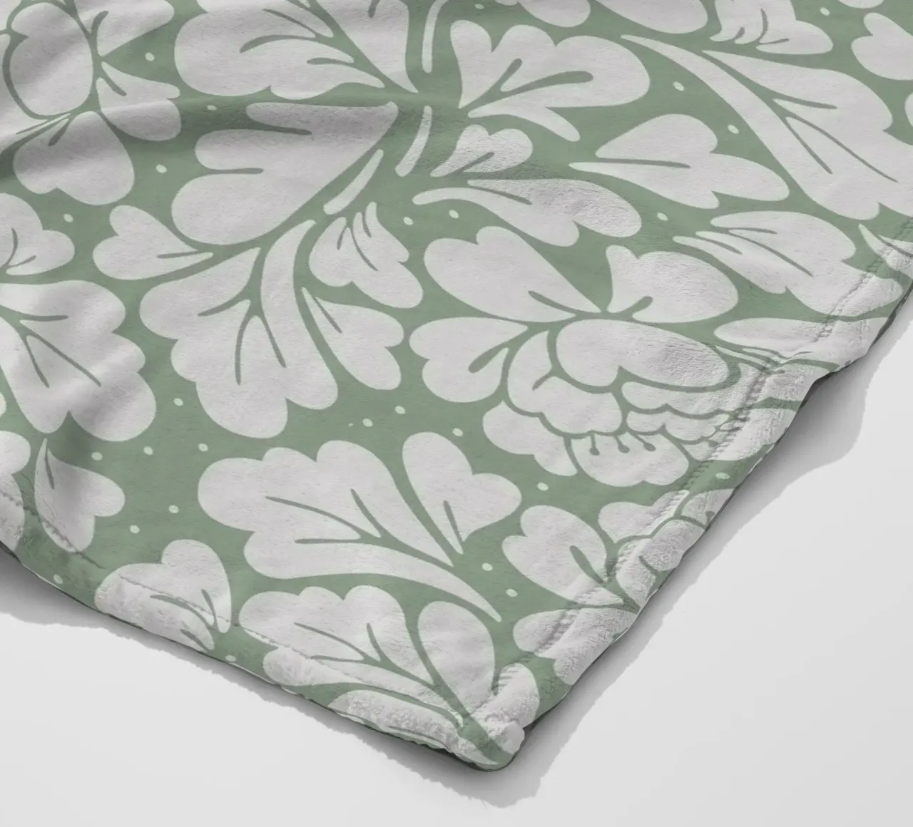 Baroque Pattern Sage Green coperta in pile da anisillustration