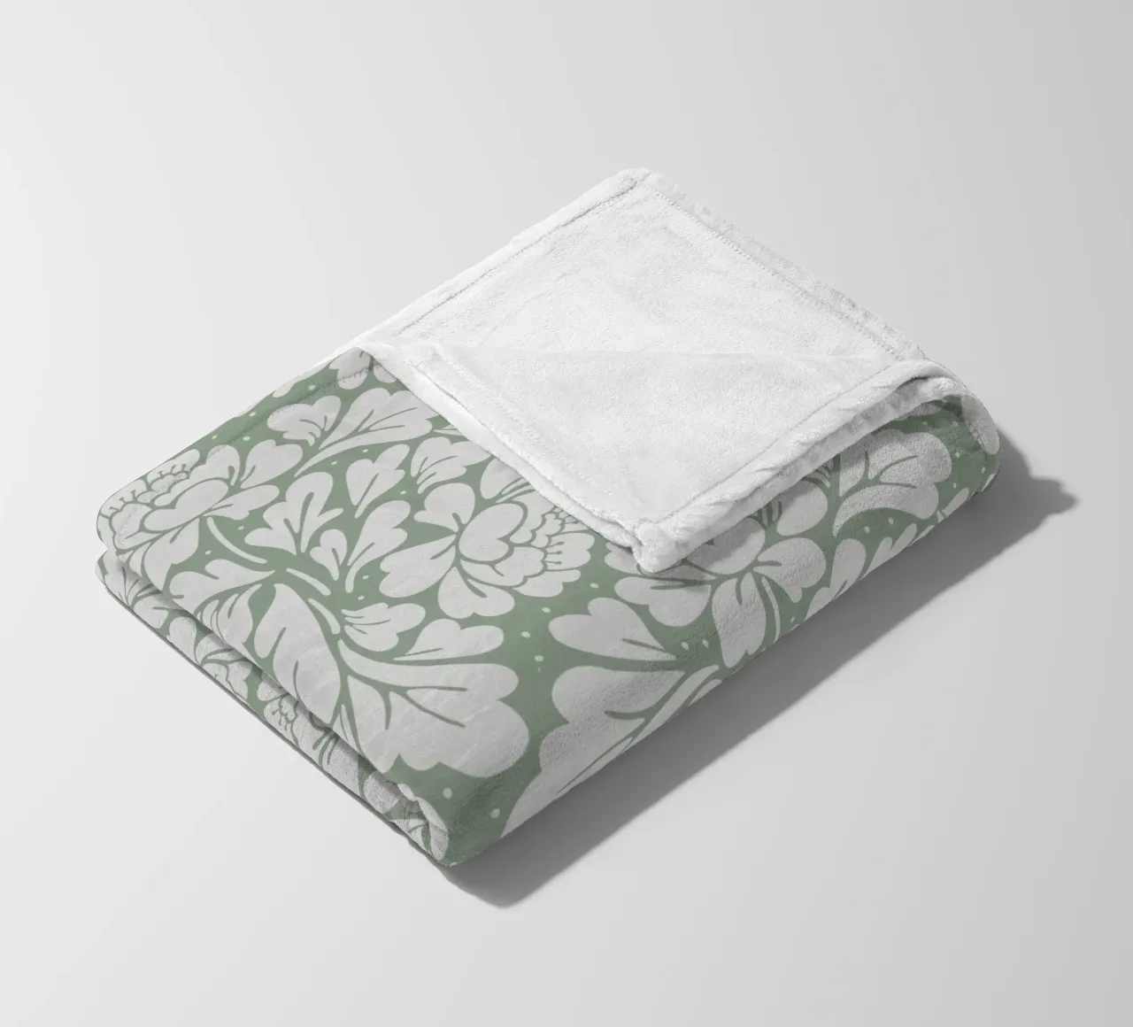 Baroque Pattern Sage Green coperta in pile da anisillustration