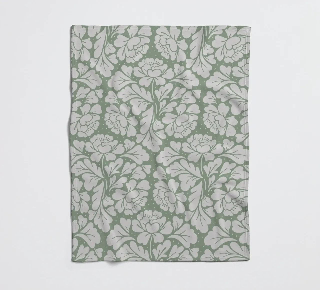 Baroque Pattern Sage Green coperta in pile da anisillustration