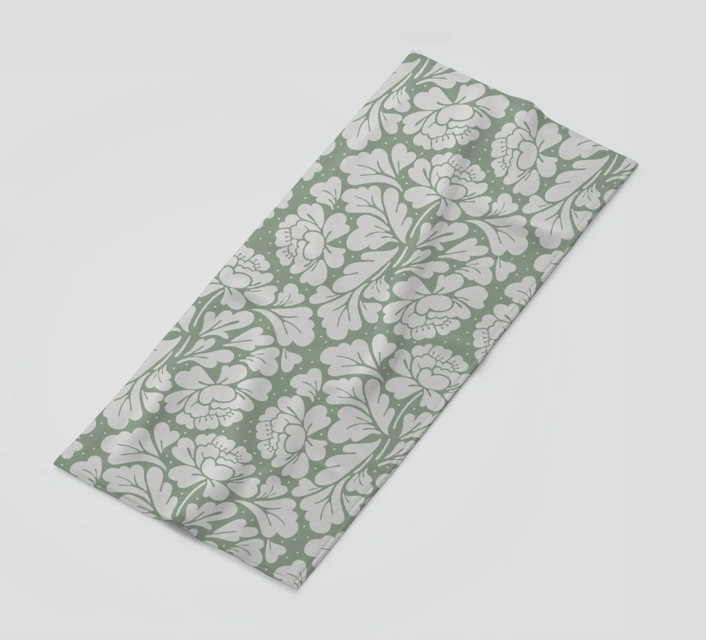 Baroque Pattern Sage Green telo mare da anisillustration