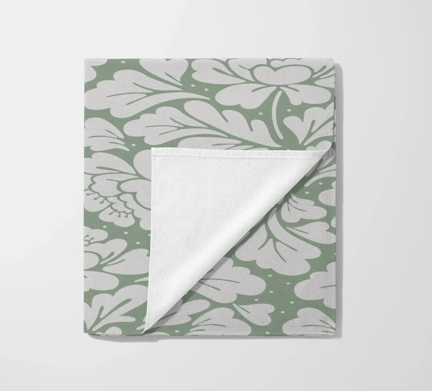 Baroque Pattern Sage Green telo mare da anisillustration