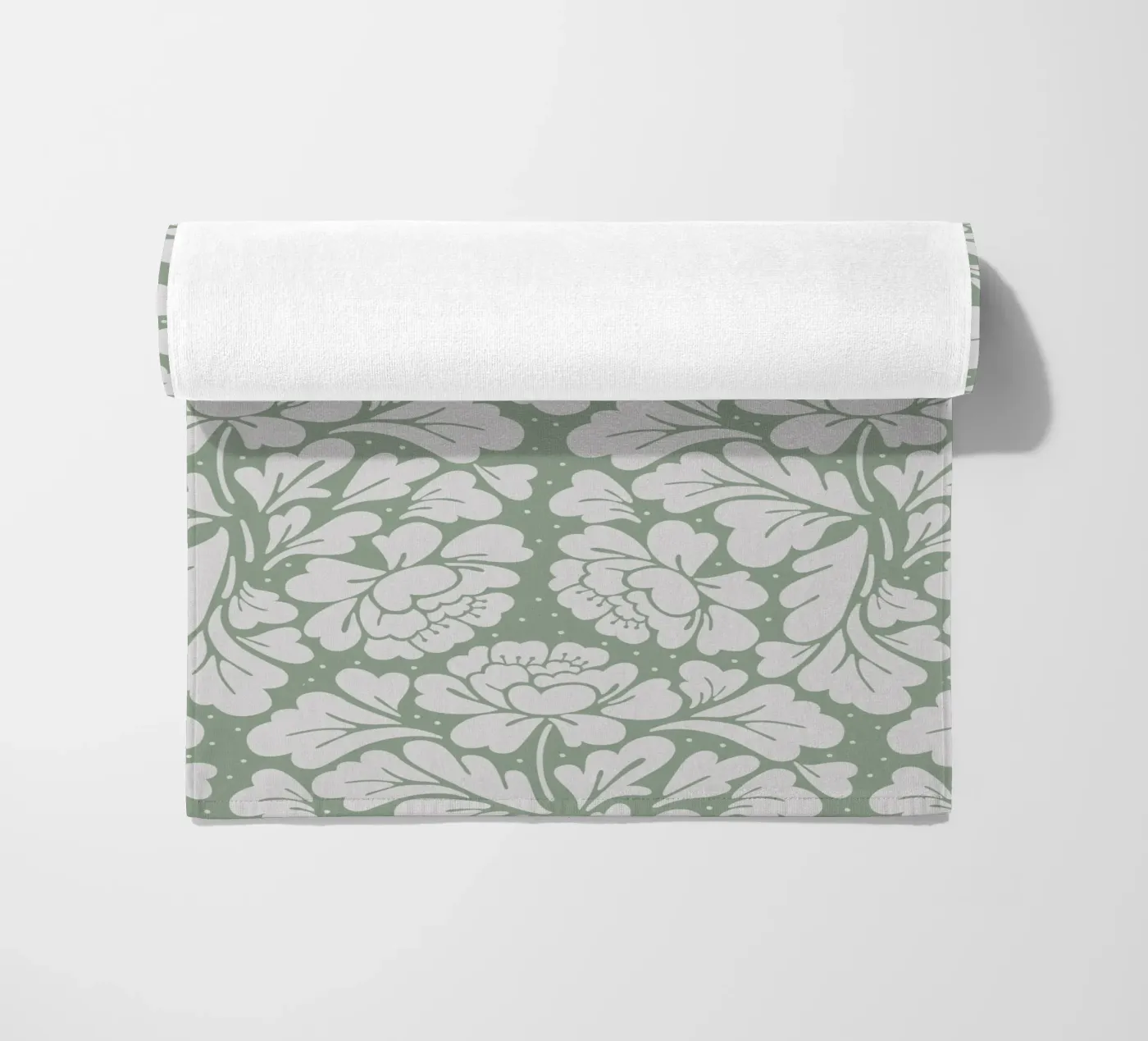 Baroque Pattern Sage Green telo mare da anisillustration