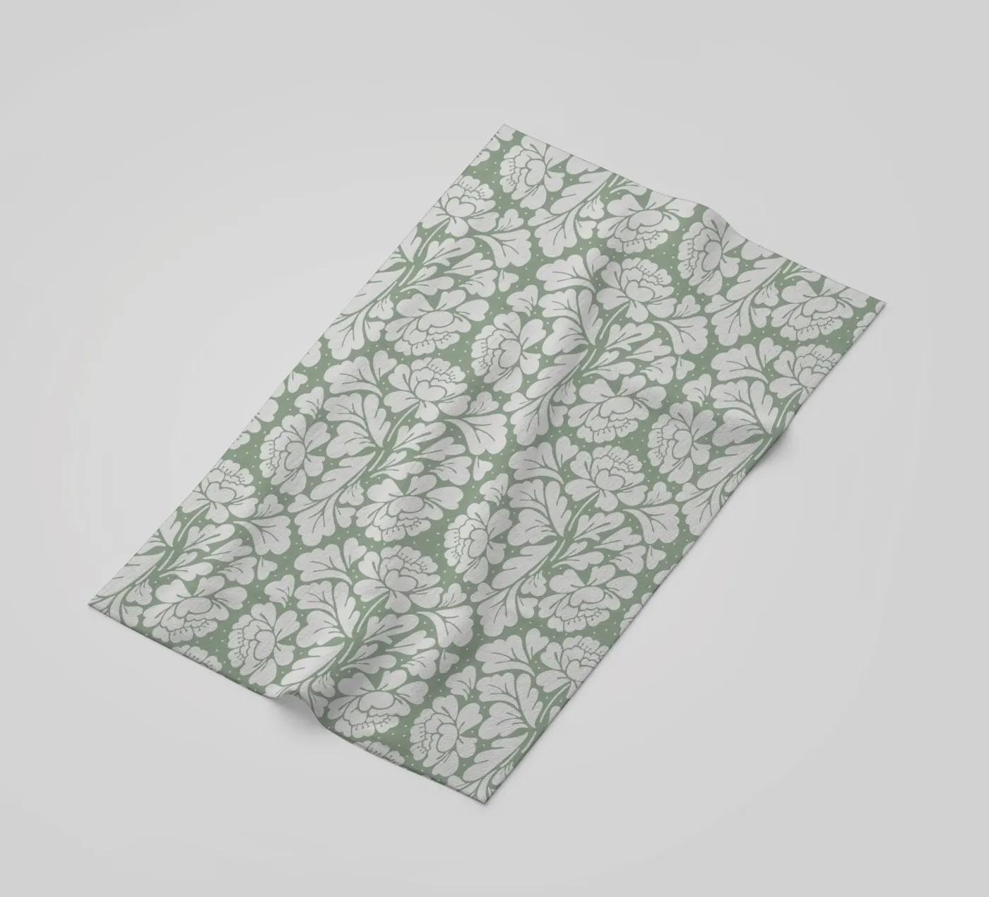 Baroque Pattern Sage Green telo mare da anisillustration