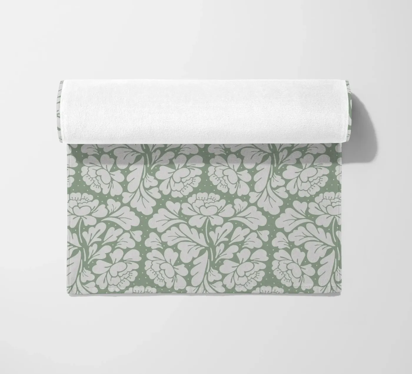Baroque Pattern Sage Green telo mare da anisillustration