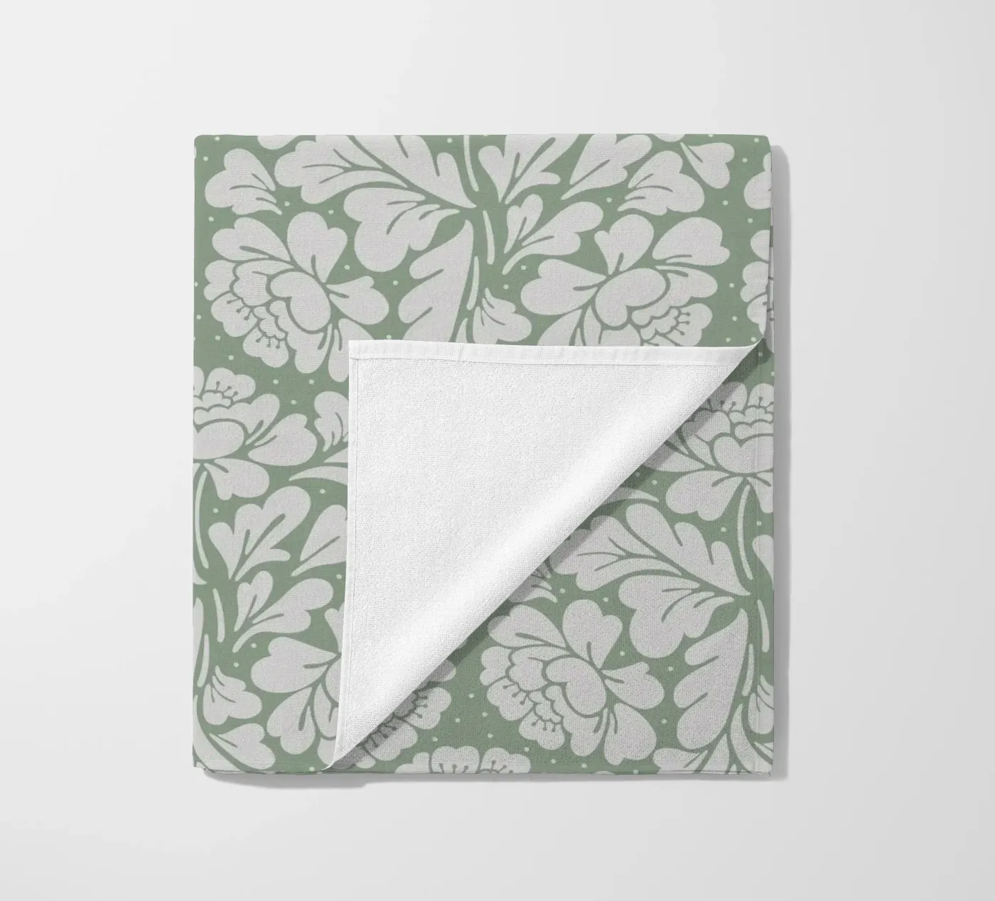 Baroque Pattern Sage Green telo mare da anisillustration