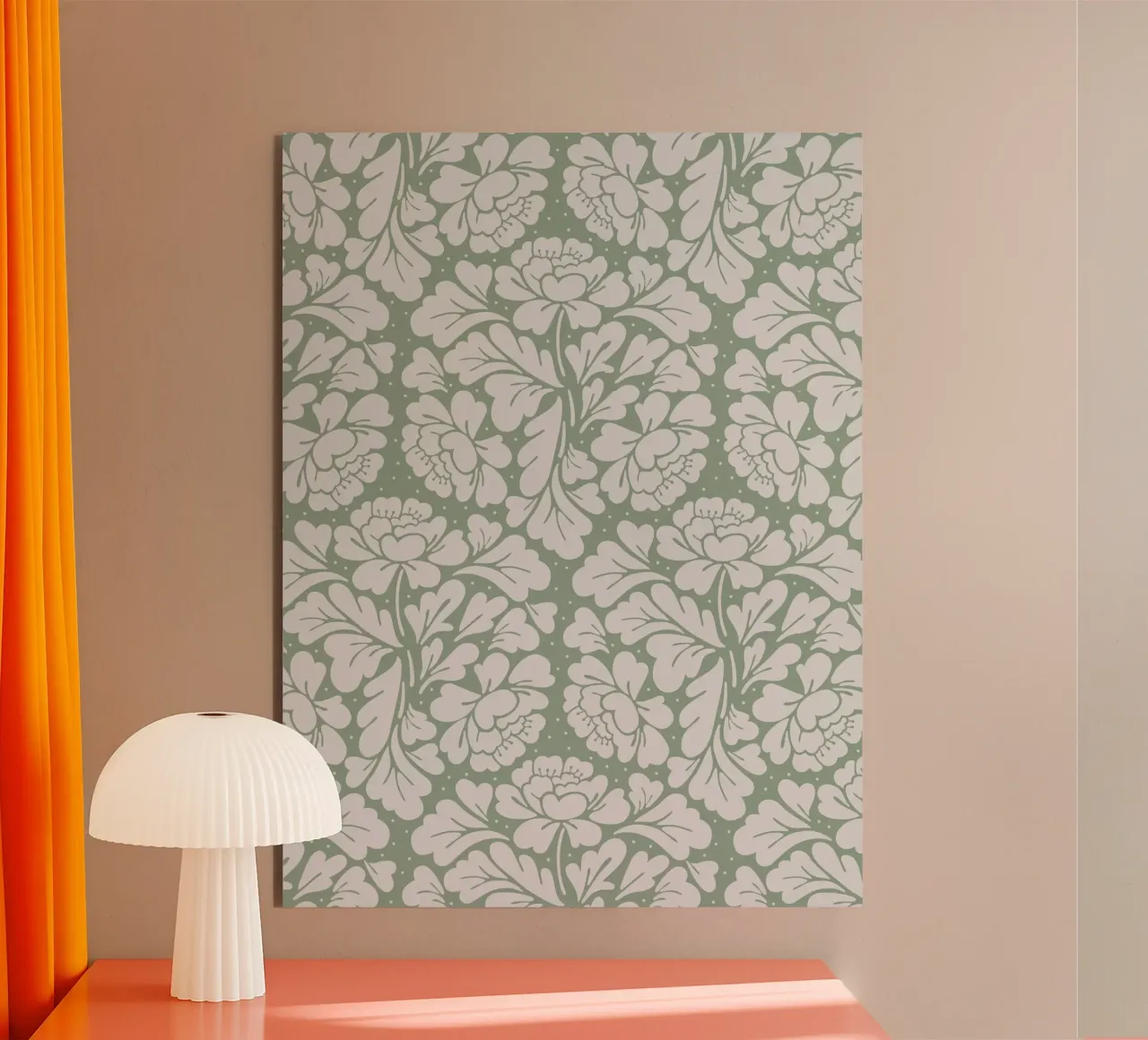 Baroque Pattern Sage Green alluminio dibond da anisillustration