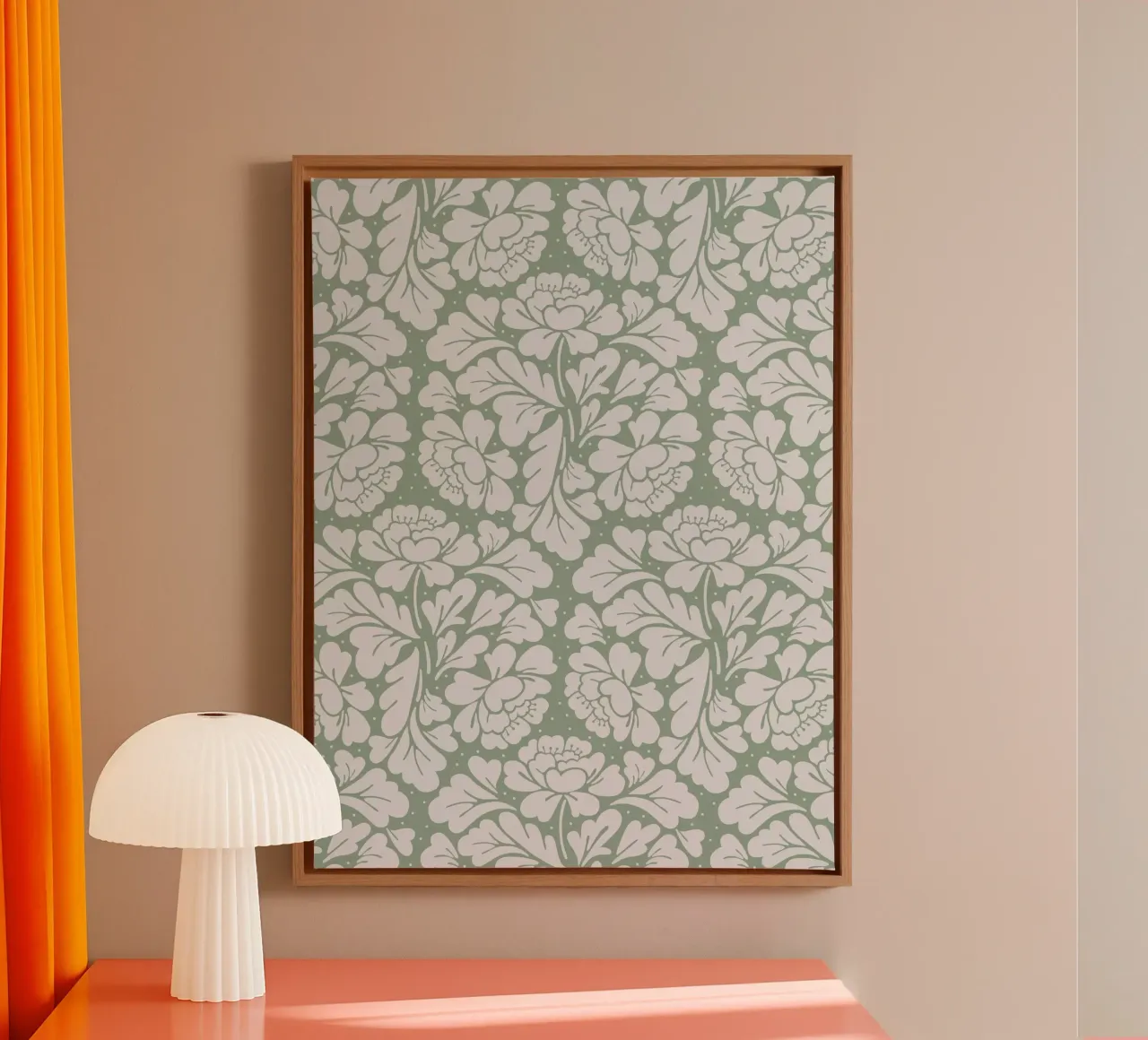 Baroque Pattern Sage Green tela da anisillustration