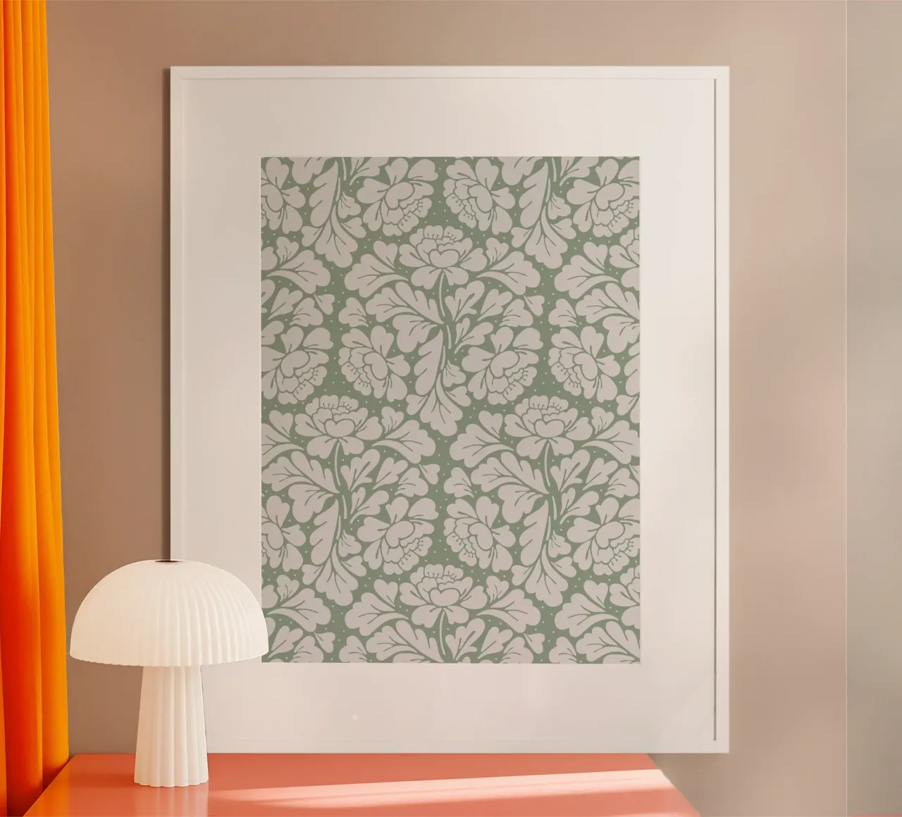Baroque Pattern Sage Green poster da anisillustration