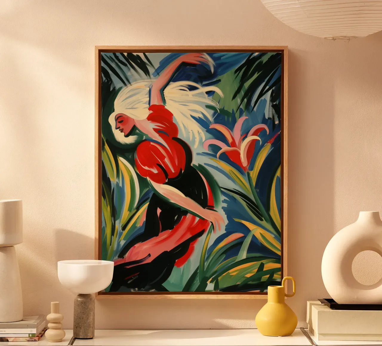 Spring Awakening | Sensual Expressionist Painting canvas with Floater frame by Autofocus