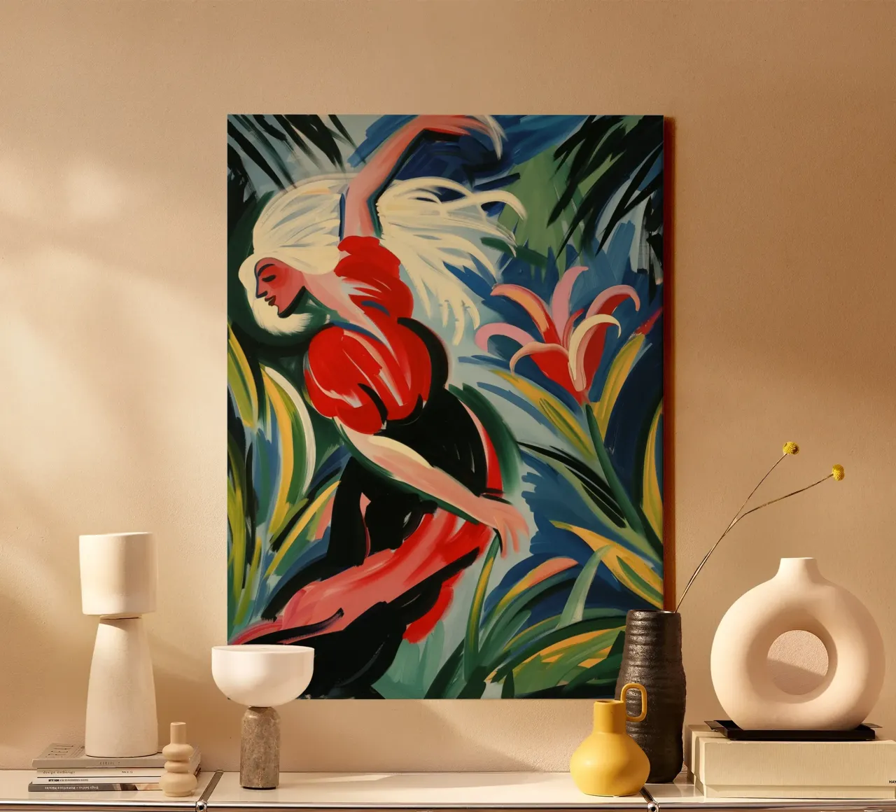 Spring Awakening | Sensual Expressionist Painting canvas with Floater frame by Autofocus