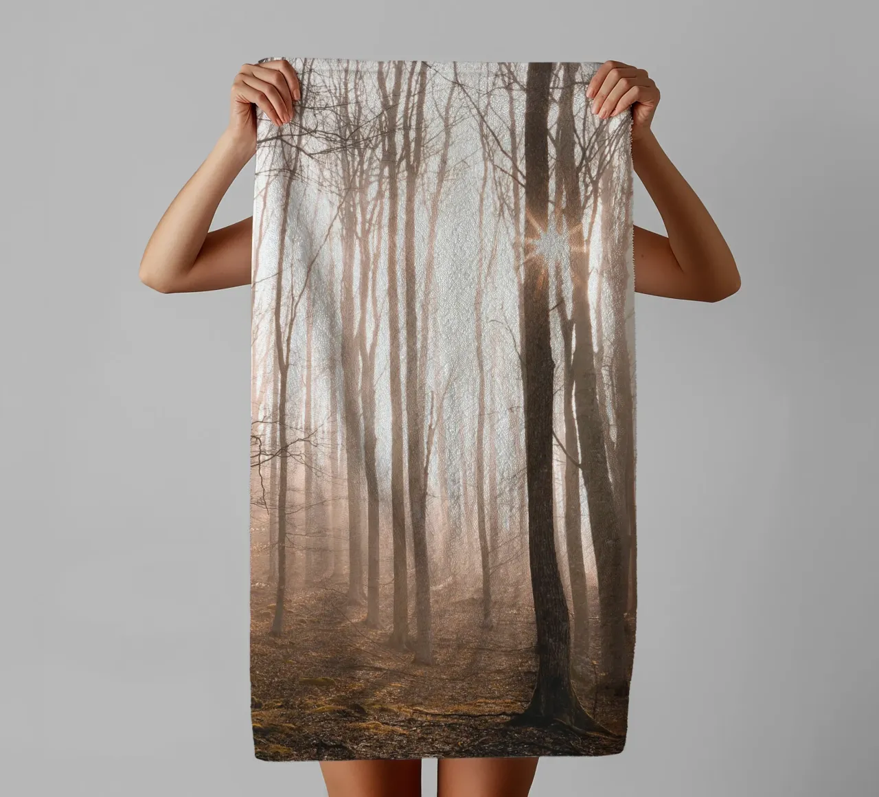 Mystical forest in the morning light - Nature photography mural towel by Whole©