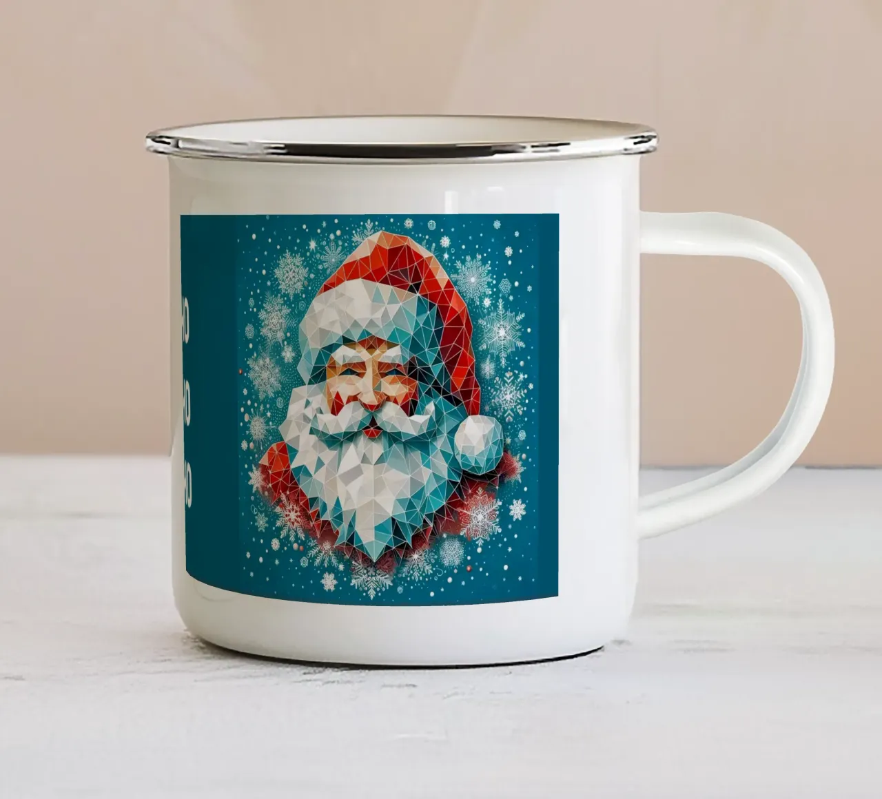 Smiling Santa tazza in smalto da Digital Naive