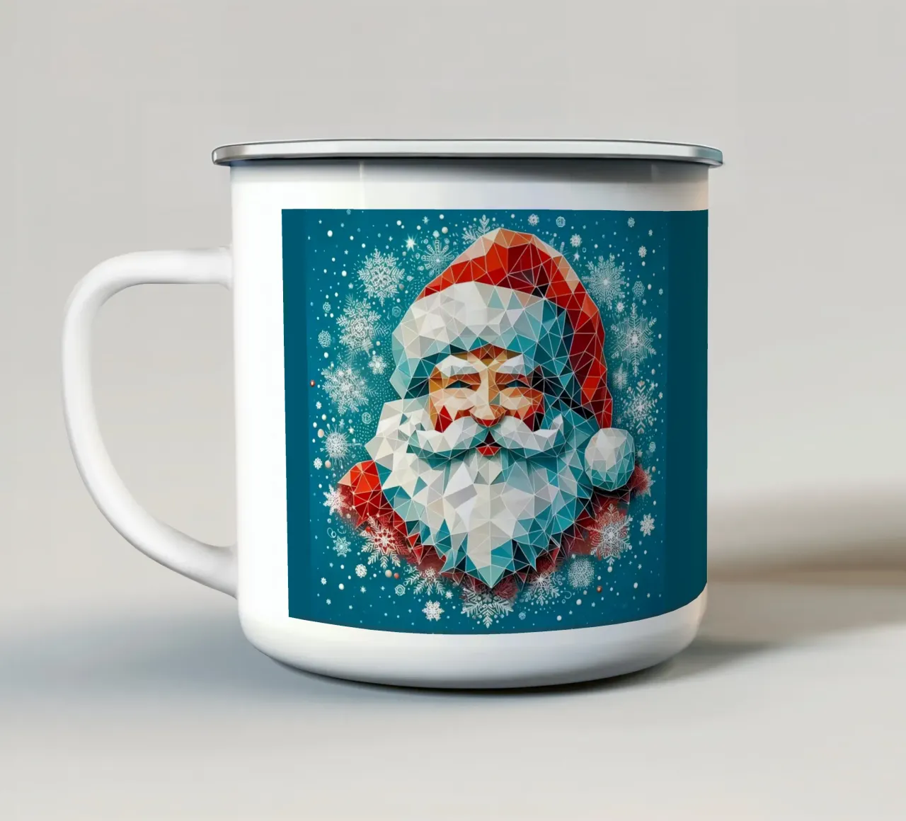 Smiling Santa tazza in smalto da Digital Naive