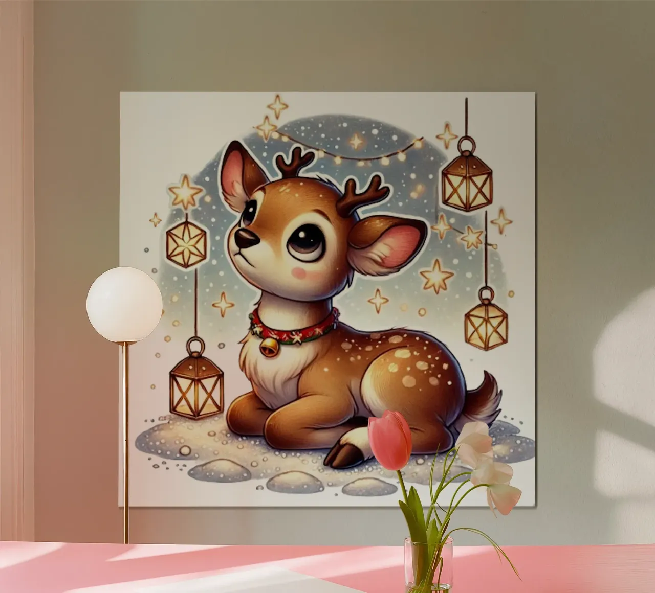 Renne da sogno sotto il cielo stellato poster da FluffyToons