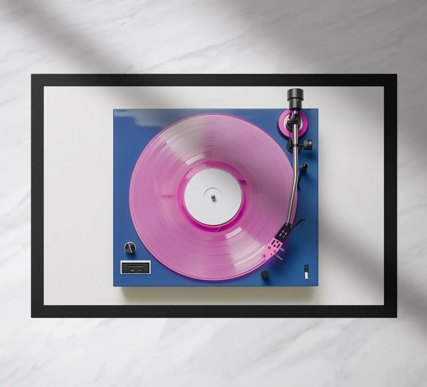 Record Player Blue paillasson de Malou-Studio