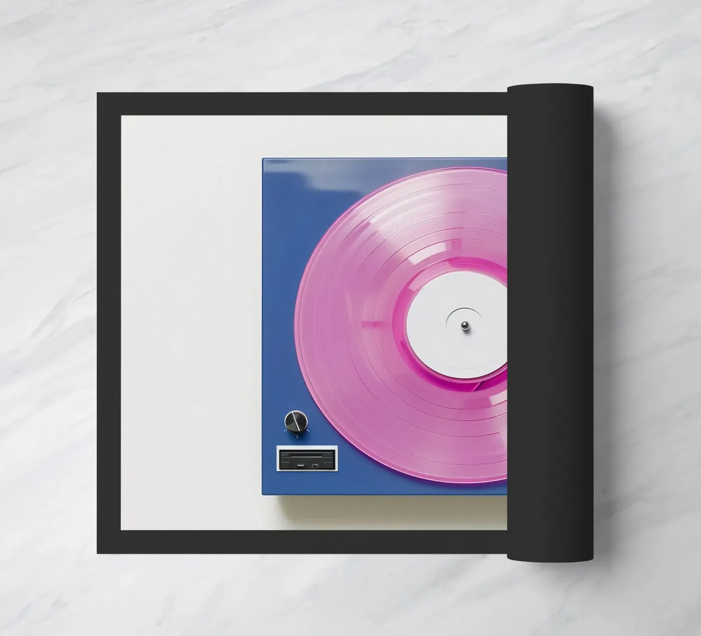 Record Player Blue paillasson de Malou-Studio