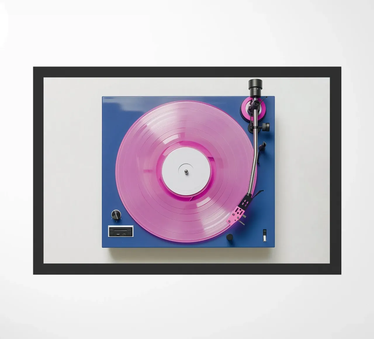 Record Player Blue doormat by Malou-Studio