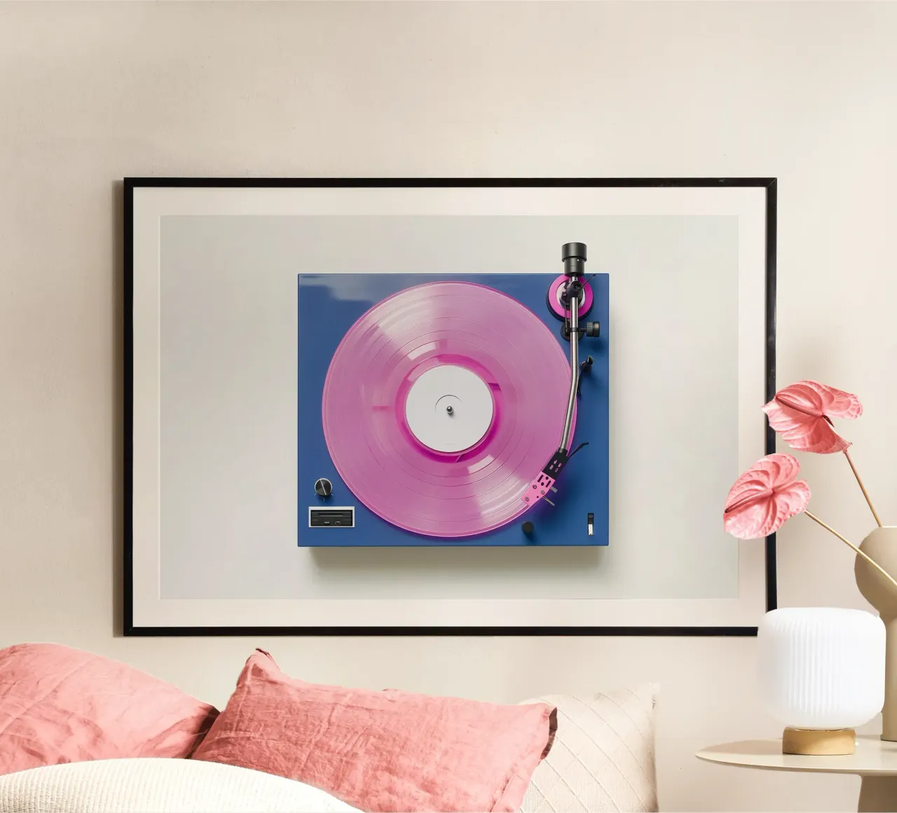 Record Player Blue poster by Malou-Studio