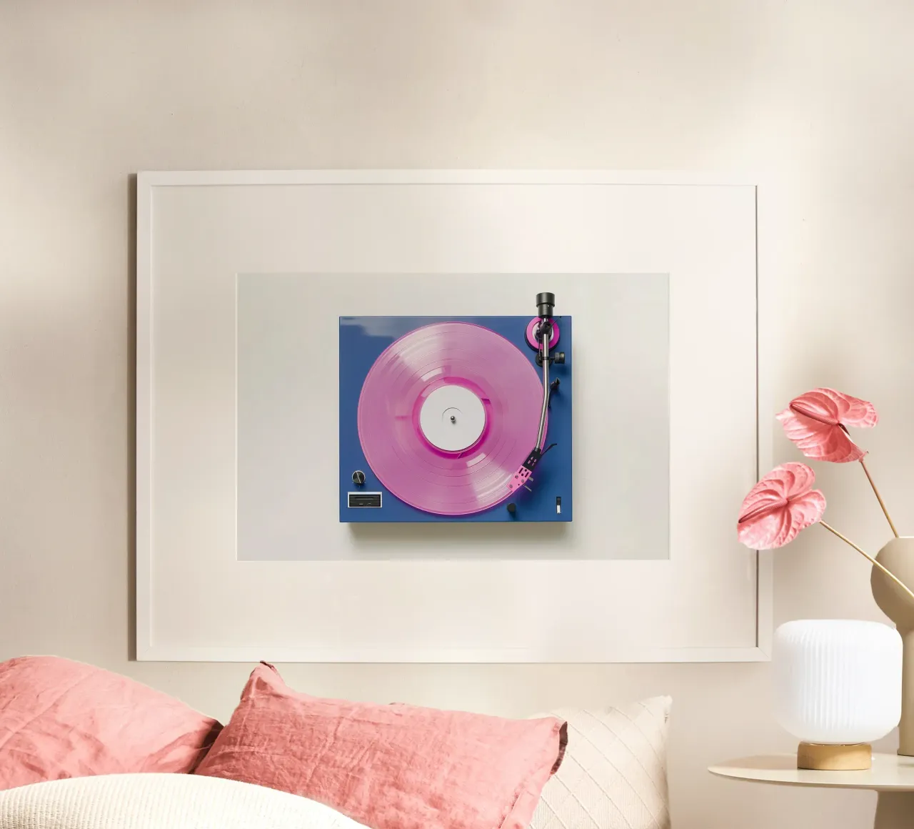 Record Player Blue poster by Malou-Studio
