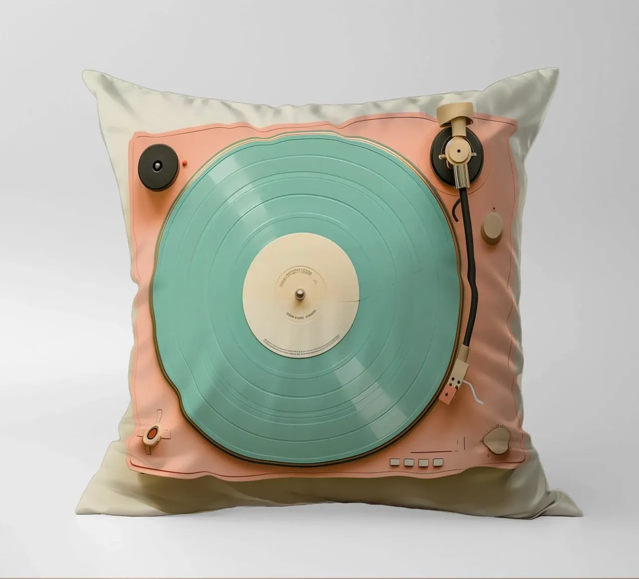 Record Player Peach cuscino da Malou-Studio