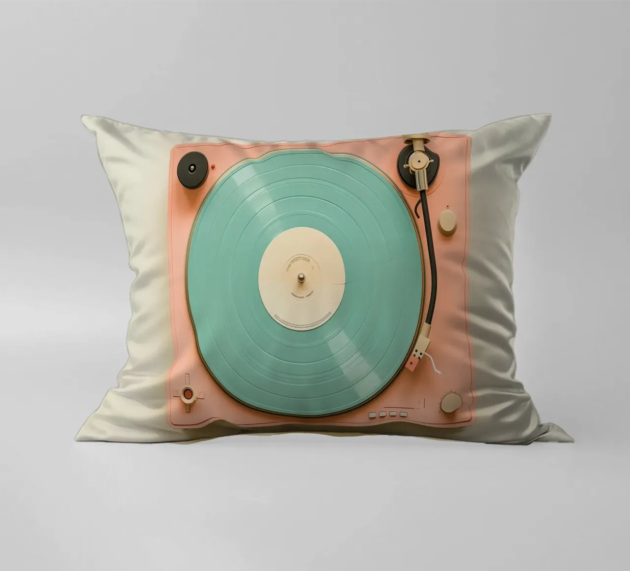 Record Player Peach cuscino da Malou-Studio