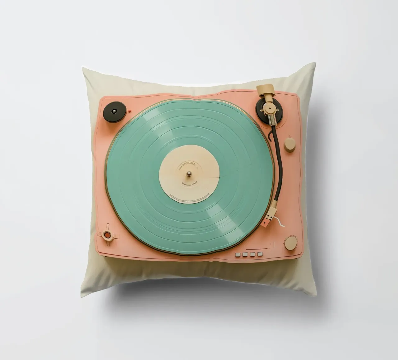 Record Player Peach cuscino da Malou-Studio