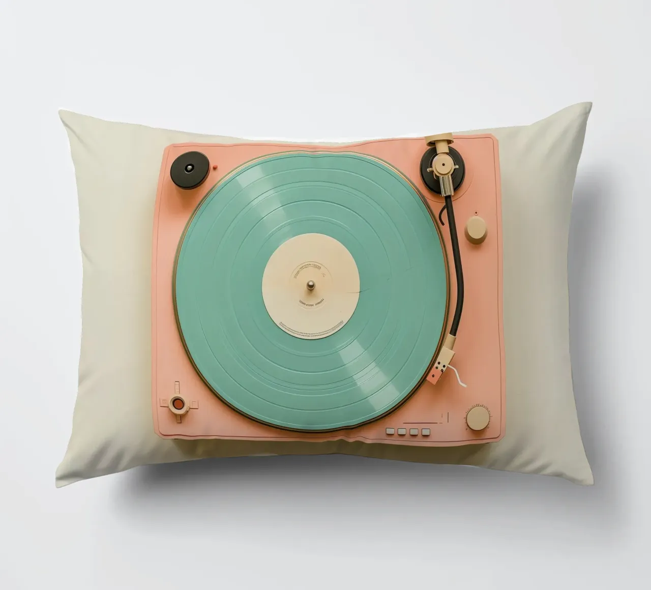 Record Player Peach cuscino da Malou-Studio