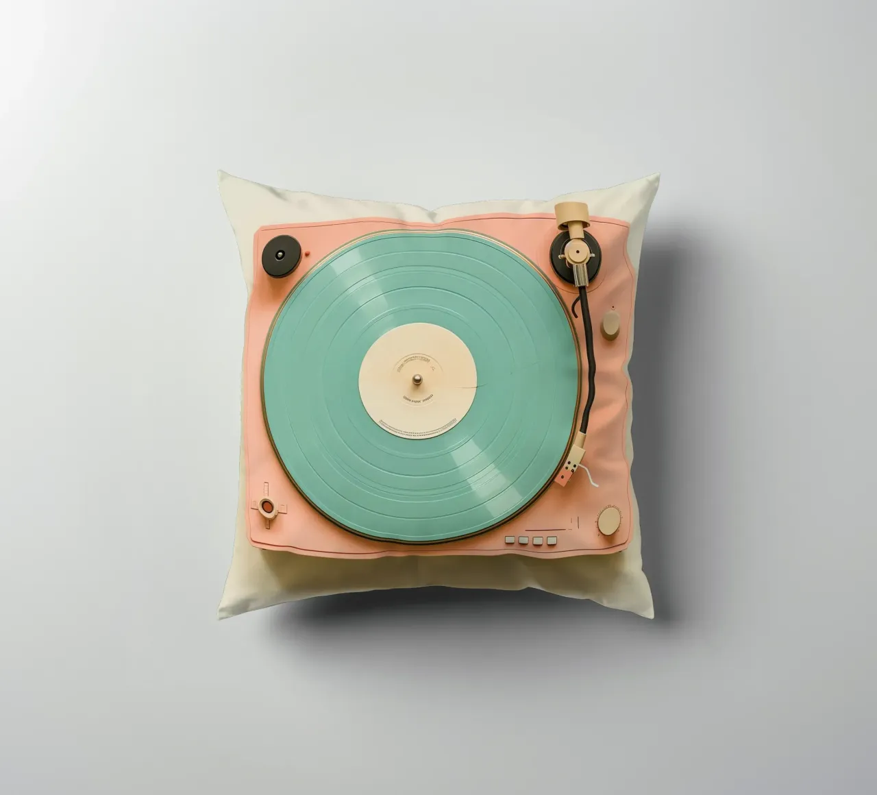 Record Player Peach cuscino da Malou-Studio