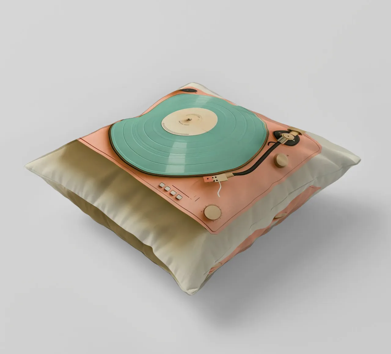 Record Player Peach cuscino da Malou-Studio