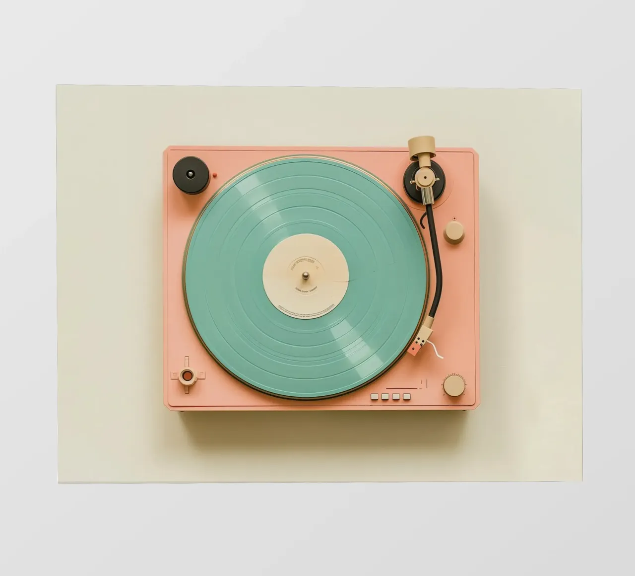 Record Player Peach lámina retroiluminada de Malou-Studio