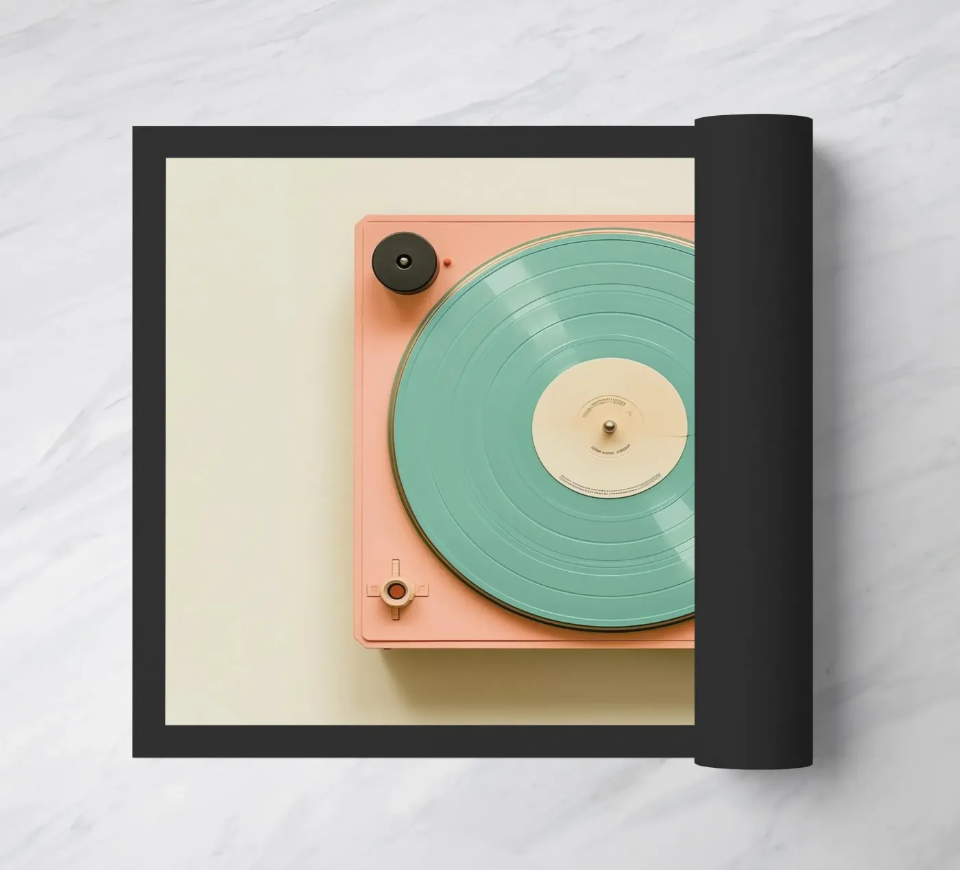 Record Player Peach doormat by Malou-Studio