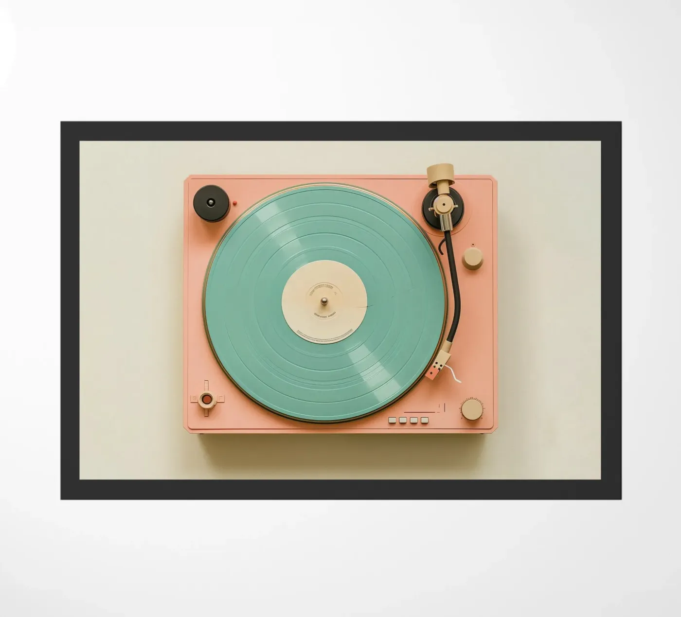 Record Player Peach doormat by Malou-Studio