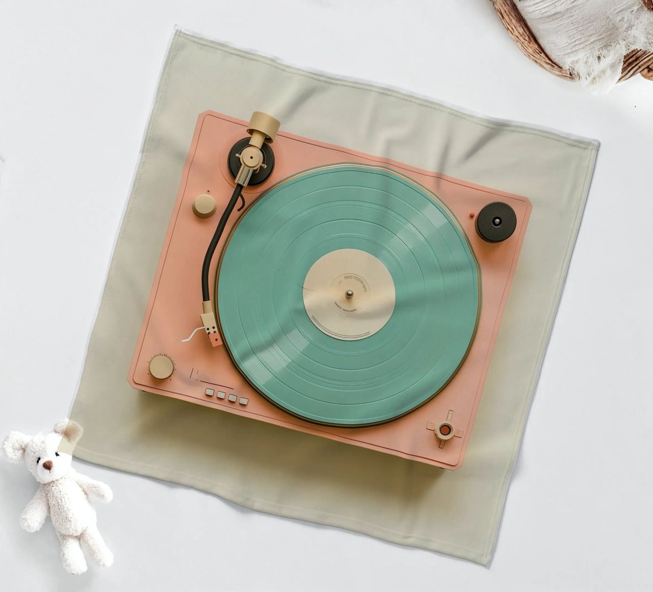 Record Player Peach coperta in pile da Malou-Studio
